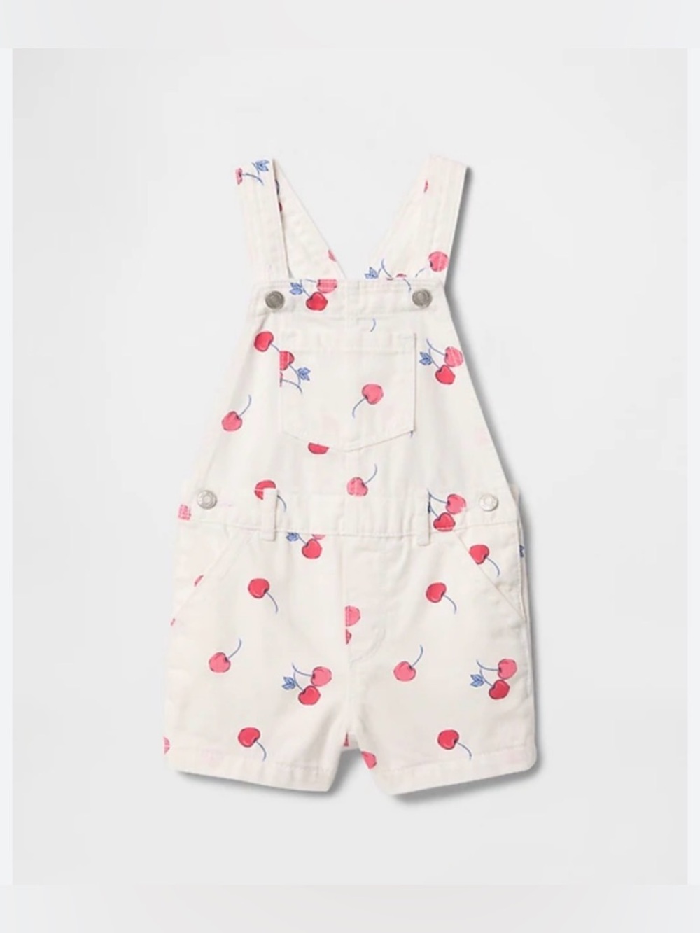 GAP White Shortalls with Red Cherry Print
